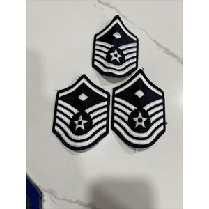 3 US Air Force MASTER SERGEANT Rank MSGT Shirt Size Patches